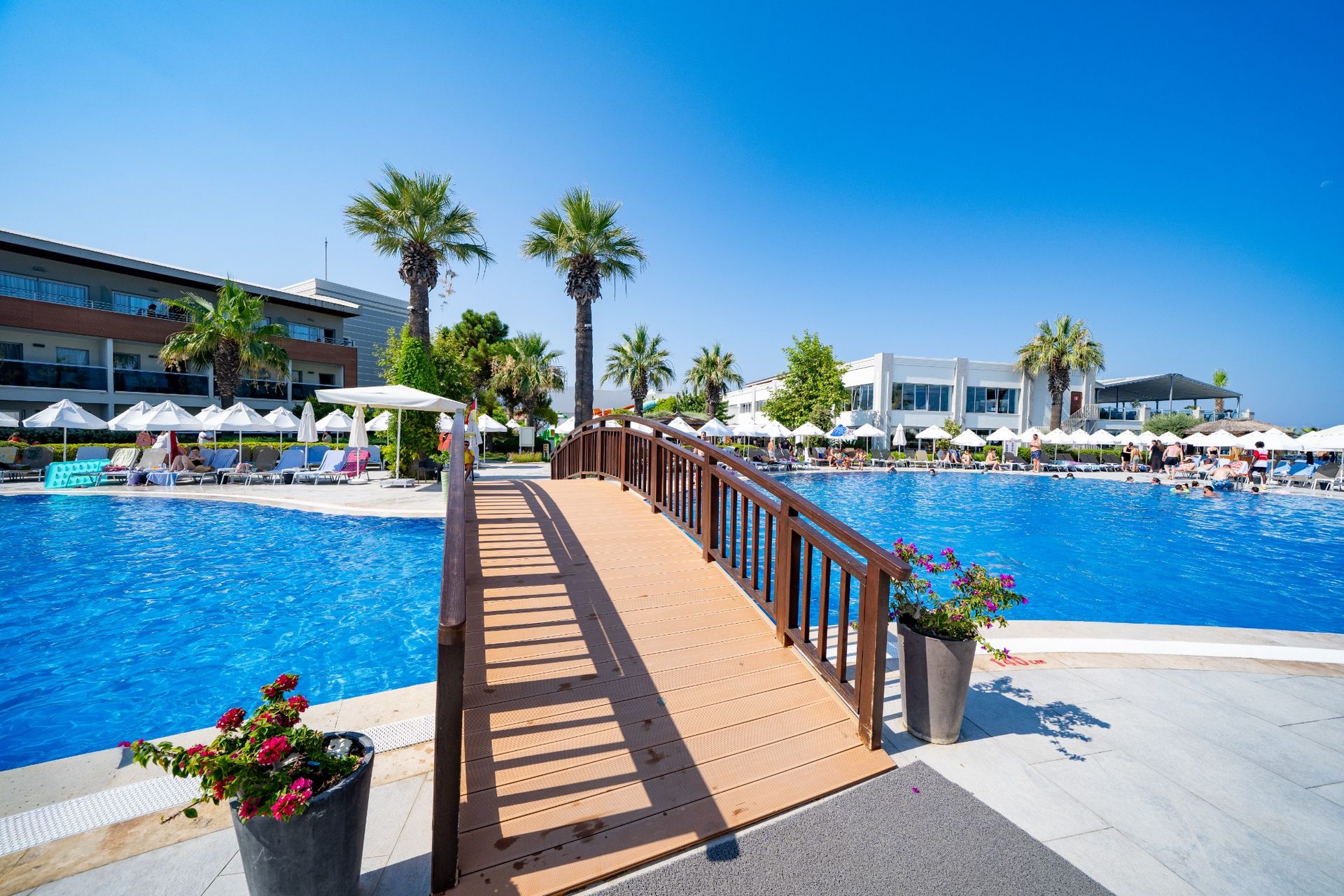 Palm Wings Beach Resort & SPA 5* - hlavný vonkajší bazén s mostíkom